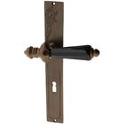 Zimmertürgarnitur Bruschghorn in Messing, antik