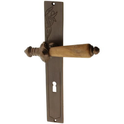 Zimmertürgarnitur Bruschghorn in Messing, antik