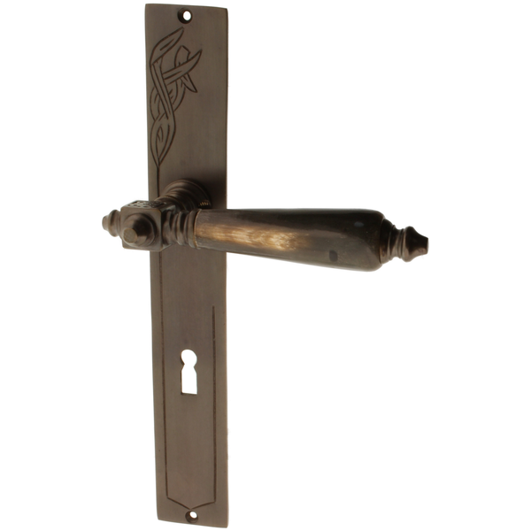 Zimmertürgarnitur Camenisch in Messing, antik