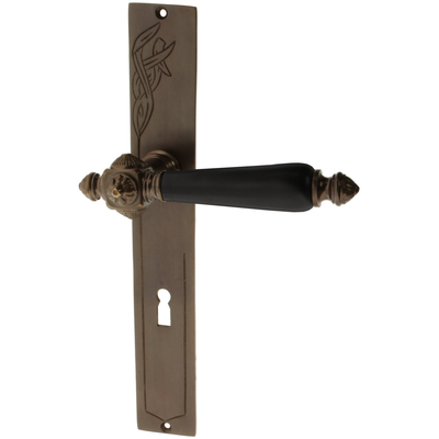 Zimmertürgarnitur Trient in Messing, antik