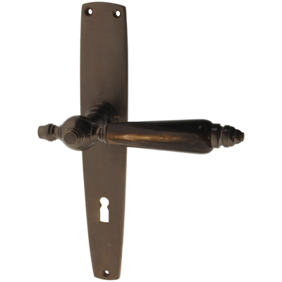 Zimmertürgarnitur Randolf in Messing, antik