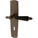 Zimmertürgarnitur Siegram in Messing, antik