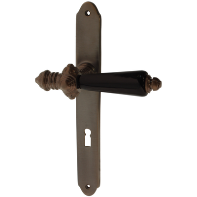 Zimmertürgarnitur Teuderun in Messing, antik