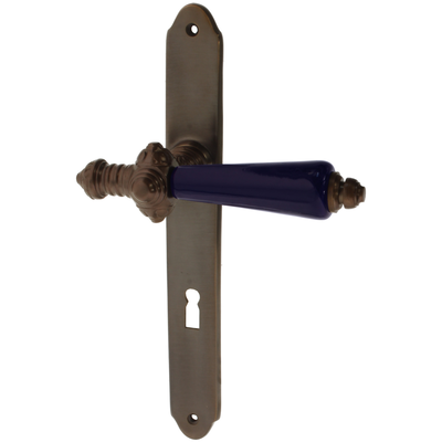 Zimmertürgarnitur Teuderun in Messing, antik