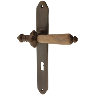 Zimmertürgarnitur Teuderun A Zimmertürgarnitur Teuderun in Messing, antik