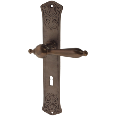 Zimmertürgarnitur Wiedemann in Messing, antik
