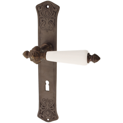 Zimmertürgarnitur Ratzbach in Messing, antik