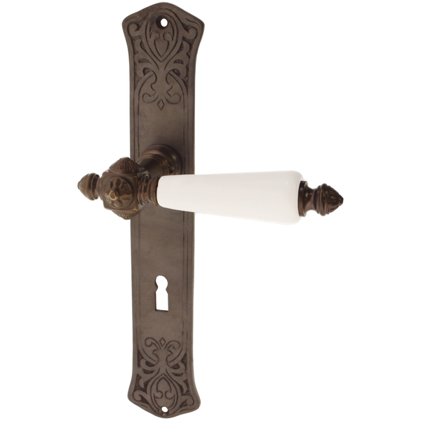 Zimmertürgarnitur Ratzbach in Messing, antik