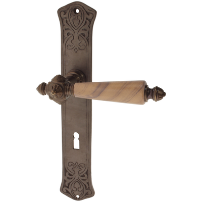 Zimmertürgarnitur Ratzbach in Messing, antik