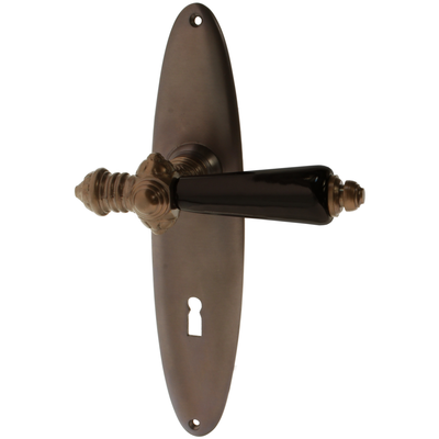 Zimmertürgarnitur Wolke in Messing, antik