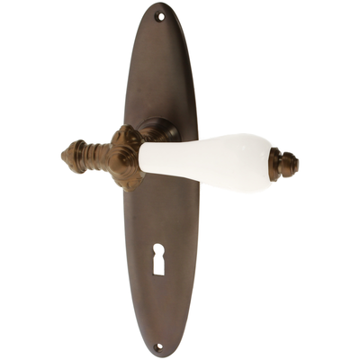 Zimmertürgarnitur Wolke in Messing, antik