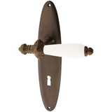 Zimmertürgarnitur Wolke in Messing, antik