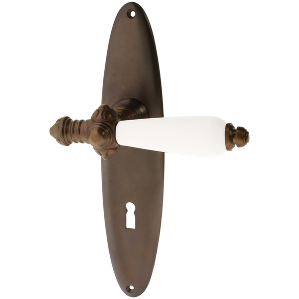 Zimmertürgarnitur Wolke in Messing, antik