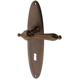 Zimmertürgarnitur Siegwald in Messing, antik