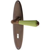 Zimmertürgarnitur Gessner in Messing, antik