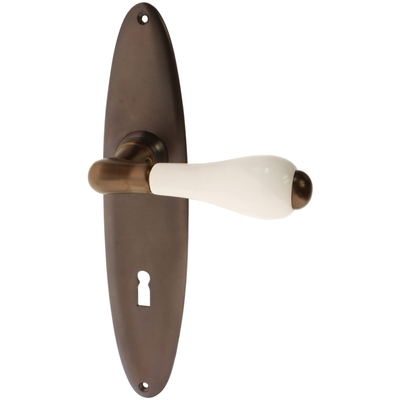 Zimmertürgarnitur Gessner in Messing, antik