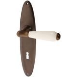 Zimmertürgarnitur Gessner in Messing, antik