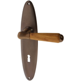 Zimmertürgarnitur Gessner in Messing, antik