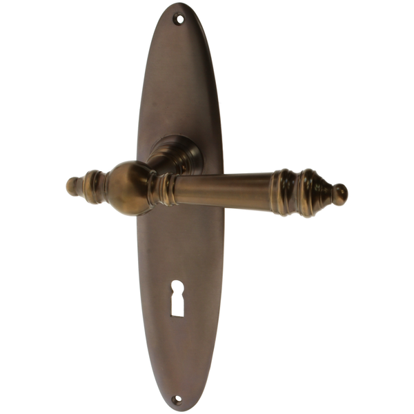 Zimmertürgarnitur Steinmar in Messing, antik