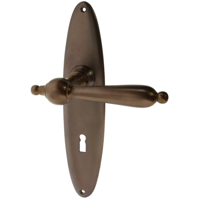 Zimmertürgarnitur Walli in Messing, antik