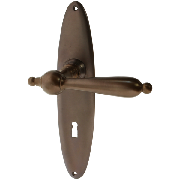 Zimmertürgarnitur Walli in Messing, antik