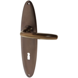 Art Deco Zimmertürbeschlag ausMessing ergonomische Form mittelgroß,klein