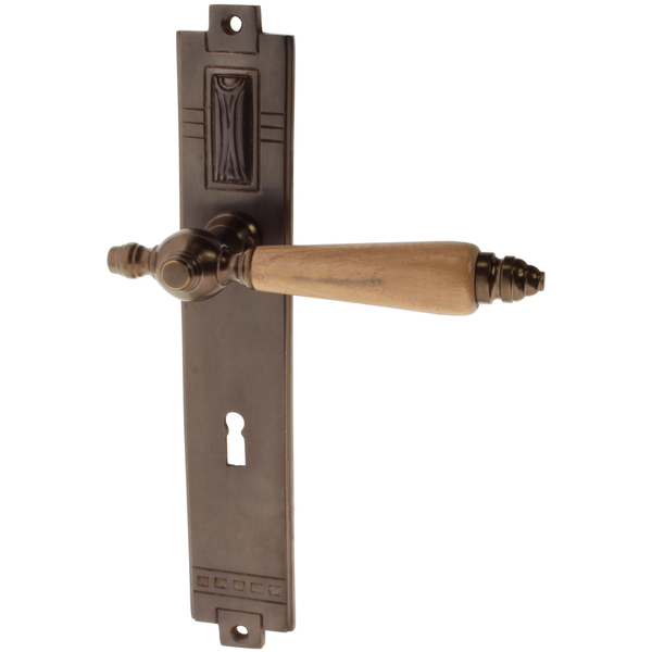 Zimmertürgarnitur Siegbrand in Messing, antik