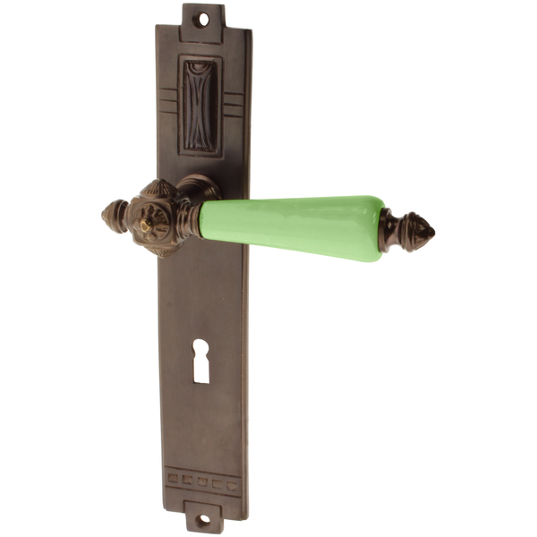 Zimmertürgarnitur Untersee in Messing, antik