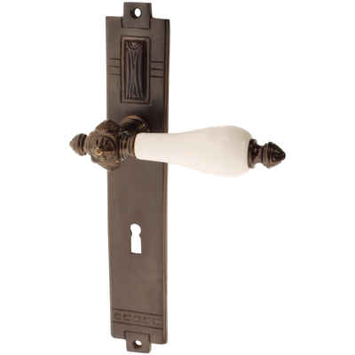 Zimmertürgarnitur Untersee in Messing, antik