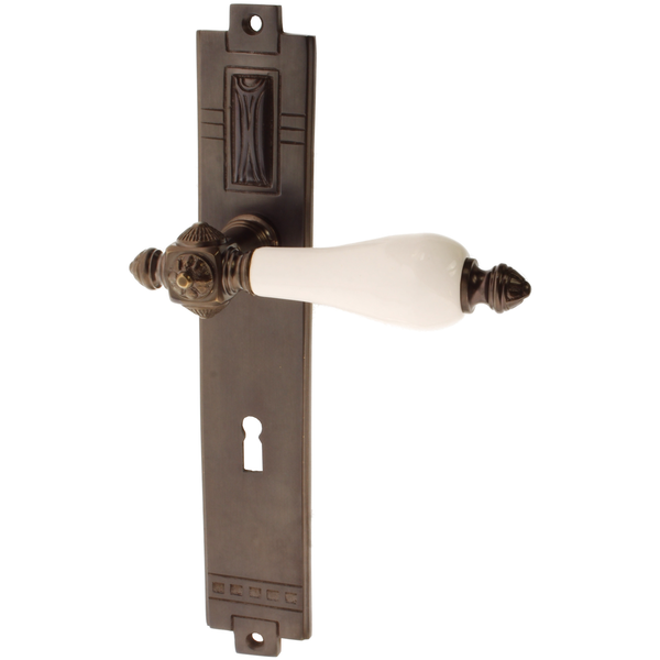 Zimmertürgarnitur Untersee in Messing, antik