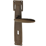 Zimmertürgarnitur Garichtisee in Messing, antik