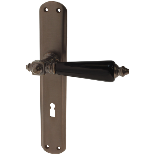 Zimmertürgarnitur Trudi in Messing, antik