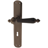 Zimmertürgarnitur Stillfried in Messing, antik