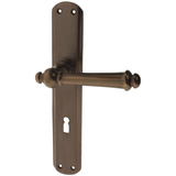 Zimmertürgarnitur Queich in Messing, antik