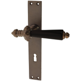 Zimmertürgarnitur Hegner in Messing, antik