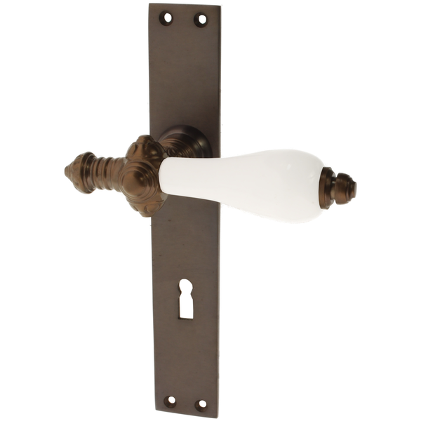 Zimmertürgarnitur Hegner in Messing, antik