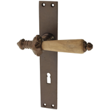 Zimmertürgarnitur Hegner in Messing, antik