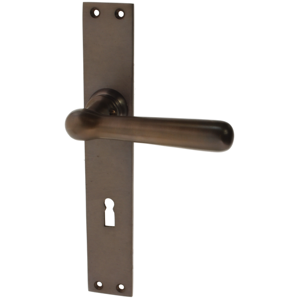 Zimmertürgarnitur Lohausen in Messing, antik