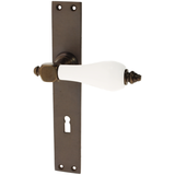 Zimmertürgarnitur Halter in Messing, antik