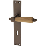 Zimmertürgarnitur Halter in Messing, antik