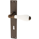 Zimmertürgarnitur Grunder in Messing, antik