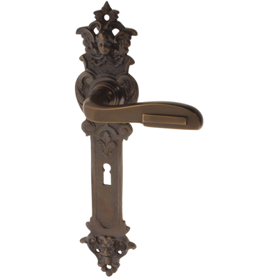 Zimmertürgarnitur Klingnauer  in Messing, antik