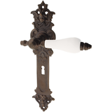 Zimmertürgarnitur Silberhornhütte in Messing, antik