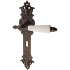 Zimmertürgarnitur Silberhornhütte in Messing, antik