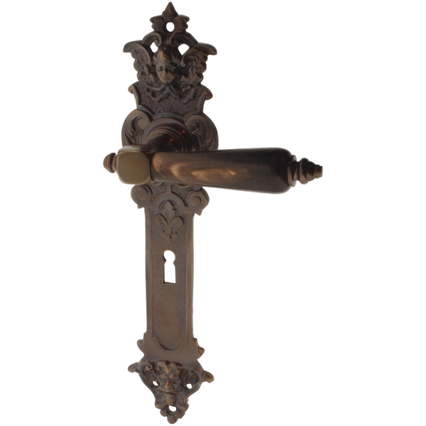 Zimmertürgarnitur Bachtel in Messing, antik