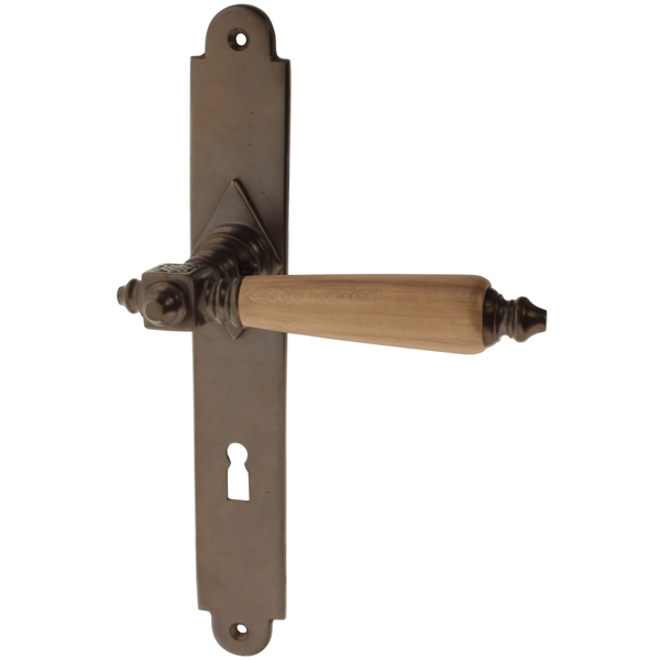 Zimmertürgarnitur Wernhard in Messing, antik