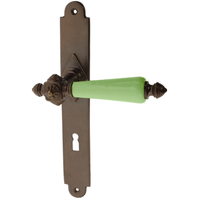 Zimmertürgarnitur Warnfried in Messing, antik