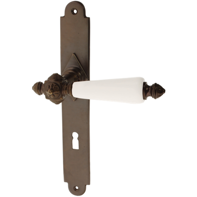 Zimmertürgarnitur Warnfried in Messing, antik