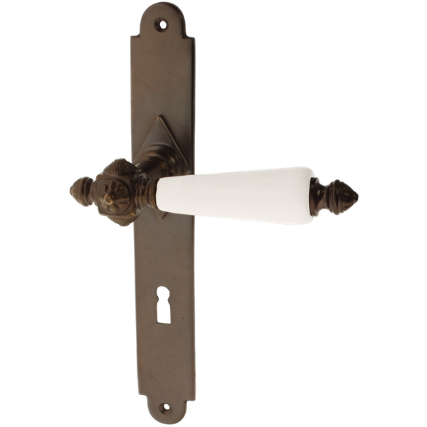 Zimmertürgarnitur Warnfried in Messing, antik