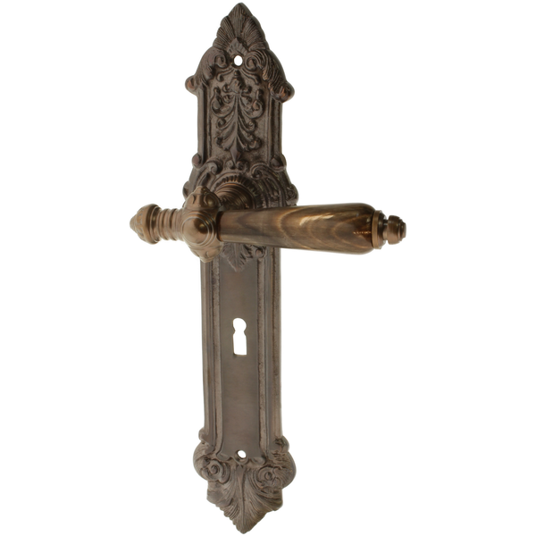 Zimmertürgarnitur Gritli in Messing, antik
